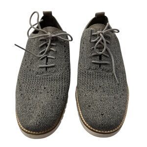 Cole Haan Gray Zerogrand Stitchlite Knit Wingtip Oxford Shoes C32151 Men 10